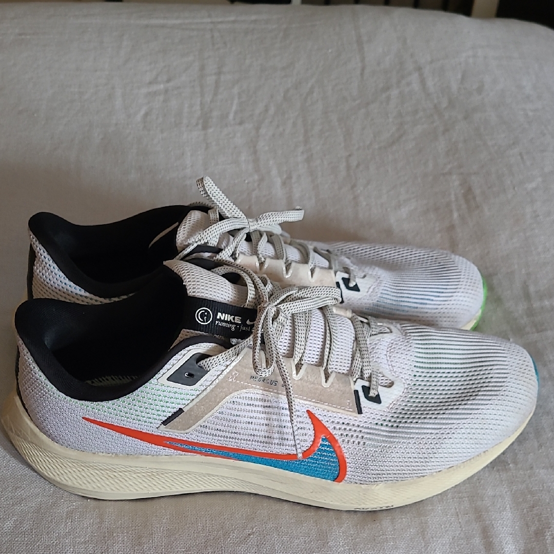 Nike Air Zoom Pegasus 40 Running Shoes With Blue And Red Swoosh Size 14